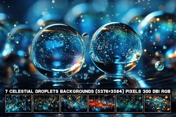 7 Celestial Droplets Backgrounds: A Designer's Dream Collection