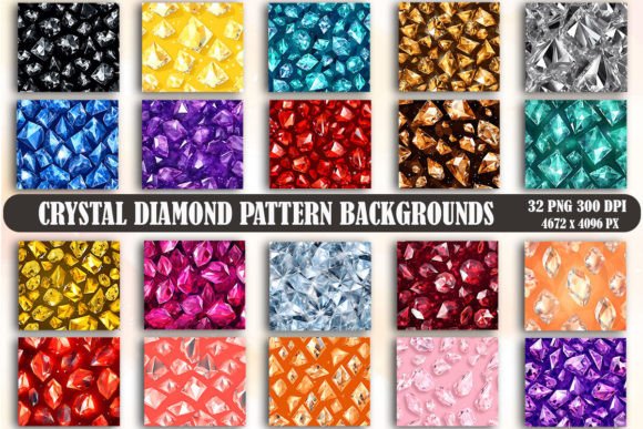 Crystal Diamond Pattern Backgrounds for Modern Design