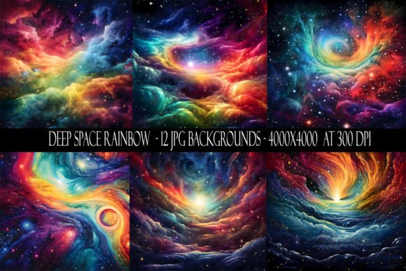 Deep Space Rainbow Backgrounds: A Universe of Color for Your Projects