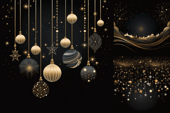 Elevate Your Holiday Projects with Black Gold Christmas Backgrounds