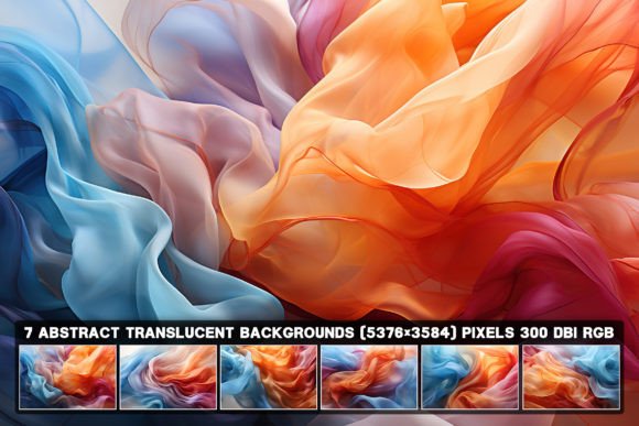 Elevate Your Projects with 7 Abstract Translucent Veil Backgrounds