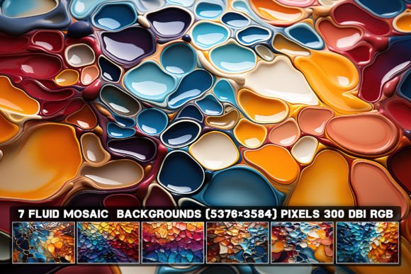 Elevate Your Visuals with 7 Abstract Fluid Mosaic Backgrounds