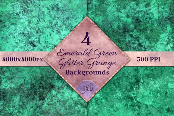 Emerald Green Glitter Grunge Backgrounds for Bold Design