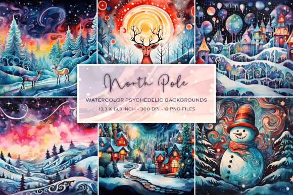 Psychedelic Christmas Backgrounds for Vibrant Designs