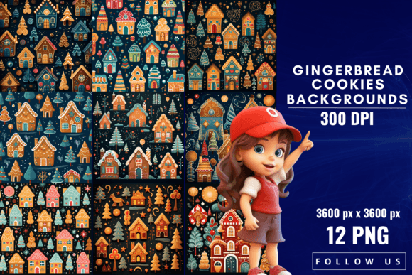 Sweeten Your Designs with Gingerbread Cookies Backgrounds