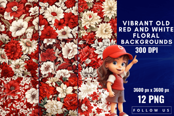 Timeless Elegance: Working with Old Red and White Floral Backgrounds