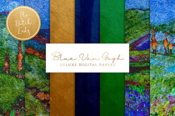 Van Gogh Style Blue Backgrounds: A Digital Artist's Texture Toolkit